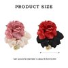 Boxkat 2 Pcs Rose Flower Hair Scrunchies Fashion Elegant Camellia Flower Elastic Hair Ties Scrunchy Ponytail Holder Hair Ropes Hair Styling Accessories for Women Girls (Pink, Red)