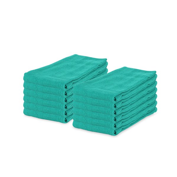 Arkwright Surgical Huck Towels - (Pack of 12) Lint Free & Highly Absorbent Pre-treated Cotton Cleaning Cloths, Perfect for Medical, Auto Detailing, Window Glass, and Shop, 16 x 26 in, Hunter Green