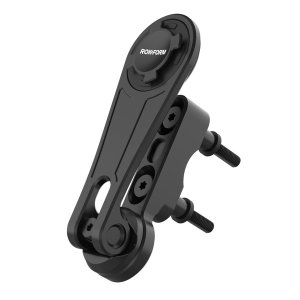 Rokform - Motorcycle Cell Phone Perch Mount, Fits Most Harley's, Metrics, and Indian Cruisers, Secures Phone Via Quad Tab Twist Lock Mount and Built-In Magnet Mount (Black)