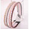 AKOAK Fashion Super Shiny Women Two Rows Champagne Crystal Beads Headband Girls Headwear Rhinestone Beaded Hair Band Hair Accessories