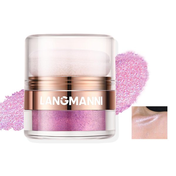 AKARY Shimmer Powder Highlighter Makeup, Purple Face Body Glow Pearl Highlighter Illuminator Body Makeup Shine Glitter Makeup Powder, Intensely Pigmented for a High Impact Dewy Finish (03#Purple)