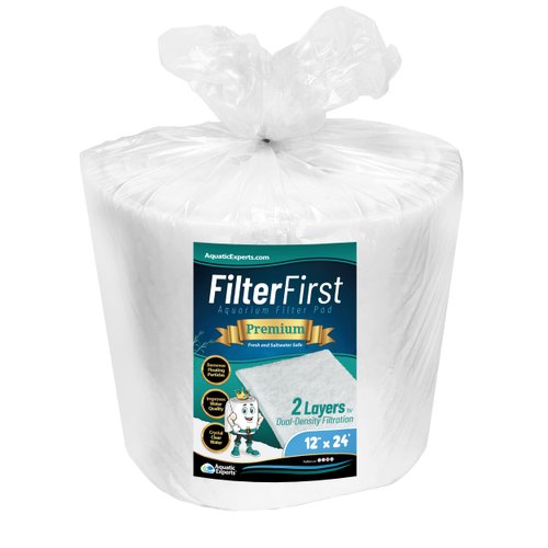 Aquatic Experts Aquarium Filter Floss for Fish Tank Filters - FilterFirst Aquarium Filter Pad - Aquarium Filter Media Roll for Crystal Clear Water, 3/4" - 1" Thick (12 Inch Wide, 24 Feet Long)