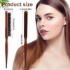 SAVITA 2pcs Boar Bristle Teasing Hair Brush, Boar Bristle Soft Teasing Brush Fine Hair Wood Handle Hair Side Comb for Fine Hair Styling Post Smoothing Styling Hair and More