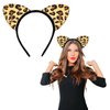 WLLHYF Leopard Ears Halloween Headband, Cute Cat Ears Headbands Halloween Cosplay Costume Accessories for Adults Party Decorations Supplies