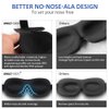 AMAZKER Sleep Mask Invisible Alar Deep Orbit 3D Eye Mask Ultra Lightweight & Comfortable Sleeping Mask for Travel, Nap Shift Works Black&Star