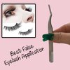 2 Fake Eyelash Extension Applicator for Mistake-Proof Artificial Lash Placement – Ergonomic Slim Design Handle Strip Lashes Individual Eyelash Clusters Wisp Silk Mink DIY Professional Makeup Artists