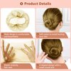 Blonde Hair Nets for Ballet Buns,40Pcs Invisible Hair Nets with 100Pcs U Shaped Hair Pins for Buns Dance Ballet Bun Hair Net Set Elastic Edges Mesh Hairnets Invisible Ballet Hair Net for Women(Gold)