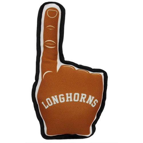 Pets First NCAA Texas Longhorns #1 FAN TOY. Best SPORTS Dog Toy with Double Stitched trim and Tough Nylon material filled with Chewable Polyfil and INNER SQUEAKER