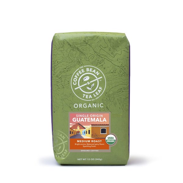 The Coffee Bean & Tea Leaf Hand-Roasted Guatemala Organic Ground Coffee, Medium Roast, 12 oz Bag