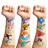 Paper Plane Temporary Tattoos Travel Airplane Party Decorations Favors Supplies Rocket Themed Cute Stickers 10 Sheets 100 PCS Gifts for Baby Girls Boys Class School Carnival