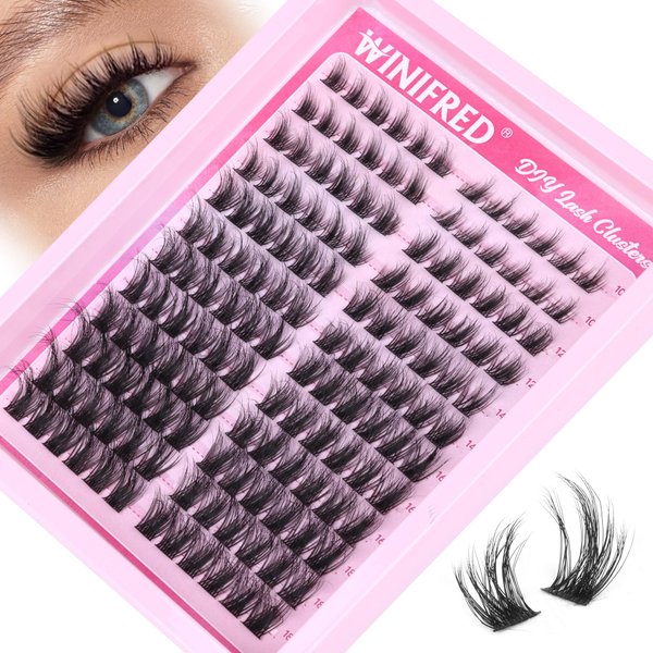 Cat Eye Lash Clusters Wispy Cluster Eyelash Extensions Fluffy Clusters Lashes Natural Individual Lashes Extension C Curl Fox Eye Eyelash Clusters Left & Right by Winifred (10-18mm)