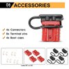 BUNKER INDUST 50A 6-10 Gauge Battery Quick Connect Disconnect Wire Harness Plug Kit 4 Pcs Battery Cable Quick Connect Disconnect Plug for Winch Auto Car Trailer Driver Electrical Devices,Red