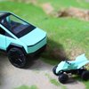 Qcar 1/24 Pick-up Truck Toys for Kids, Pickup Truck with RV Motorcycle, Alloy Truck Toy Vehicles with Sound and Light, Pick-Up Play Trucks for Adults Kids Play or Display Gifts (Green)