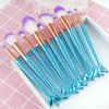 Mermaid Makeup Brushes, 10PCs Professional Premium Makeup Brush Set Foundation Powder Eyeshadows Blending Blush Skin Care Products Brushes (Blue)