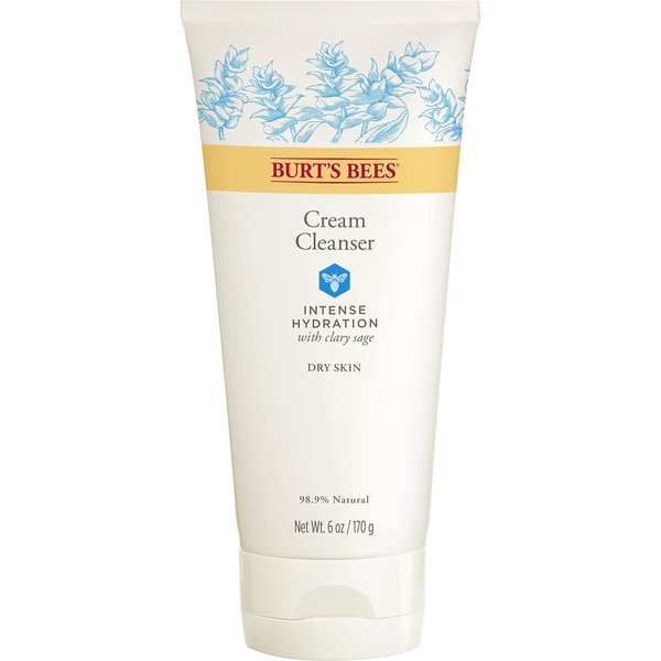 Burt's Bees Intense Hydration Cream Cleanser, Moisturizing Face Wash with Clary Sage, 6 Oz (Package May Vary)