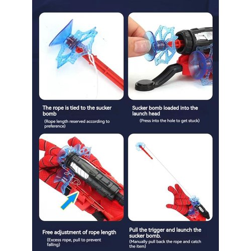 LINMANSHUO Set of 2 Kids Spider Web Shooterm, Spiderman Toy Fun Decoration Kids Educational Toy Wrist Launcher, Spider Hero Cosplay Costume Prop Launcher Wrist Toy Gift