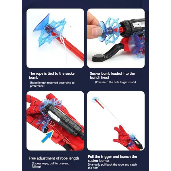 LINMANSHUO Set of 2 Kids Spider Web Shooterm, Spiderman Toy Fun Decoration Kids Educational Toy Wrist Launcher, Spider Hero Cosplay Costume Prop Launcher Wrist Toy Gift