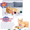 Lenwen 100 Pcs Cat Toys Set Bulk Cat Fur Mice Toys Variety Plastic Ball with Bell Furry Pompom Rattle Mouse Assorted Interactive Catnip Toy Pillow Chew Nice Gift for Indoor Kitten Cats Catch Play