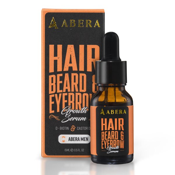Abera Hair Growth Serum for Hair Loss, Natural Hair Regrowth Treatment for Hair & Beard with Biotin & Castor Oil