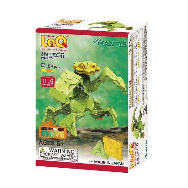 LaQ Insect World Mini Mantis | 64 Pieces | Age 5+ | Creative, Educational Construction Toy Block | Made in Japan