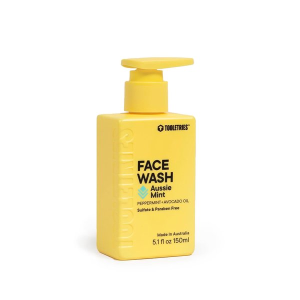 Tooletries - Hydrating Men’s Face Wash - Aussie Mint Scent - Sulphate Free, Paraben Free - Moisturising with Peppermint & Avocado Oil - Naturally Foaming, Deep Cleansing - 150ml