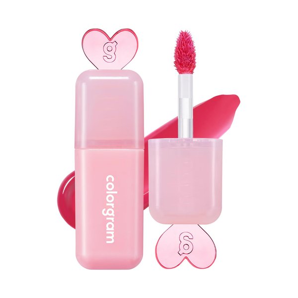 COLORGRAM Juicy Drop Tint 08 Berry Pink | Juicy Lip Gloss, Glowing Lip Stain with Fruity Colors, Buildable & Blendable, Highly Pigmented