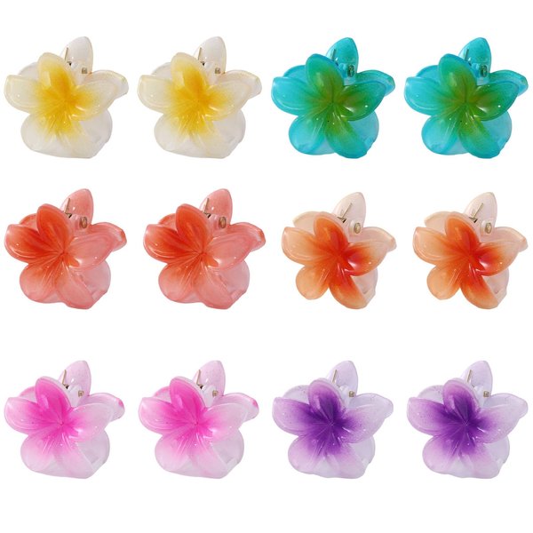 MHDGG Small Flower Hair Claw Clips,12PCS Cute Hair Clips for Women,Nonslip Hair Claws Hair Styling Accessories for Women Hair Decorations for Women