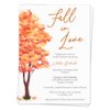 Autumn Bridal Shower Invitations Fall Invites Rustic Brown Gold Ivory Leaves Tree Fall In Love Wedding Customized Personalized Custom Printed Cards (12 count)