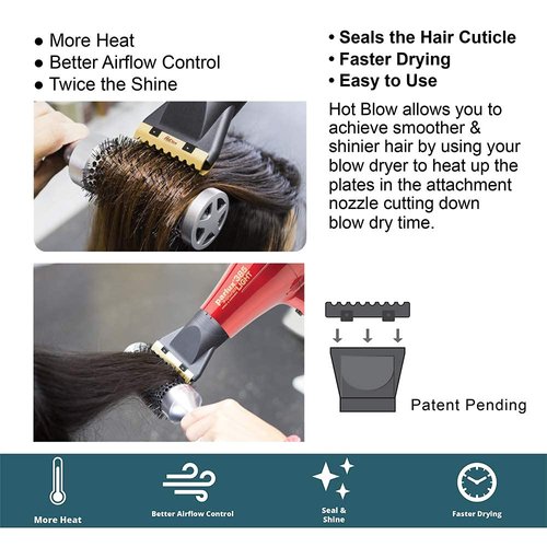 Parlux 3200 Plus Silver Hair Dryer and M Hair Designs Hot Blow Attachment Black (Bundle 2 Items)