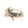 UUPP Bridal Flower Headband Artificial Flower Crown Wreath Headpiece with Adjustable Ribbon for Wedding Festivals