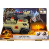 Mattel Jurassic World Dominion Capture & Crush Truck & Dino Playset with Velociraptor Action Figure, Vehicle Features Tranq Shooter, Crane & 2 Breakaways