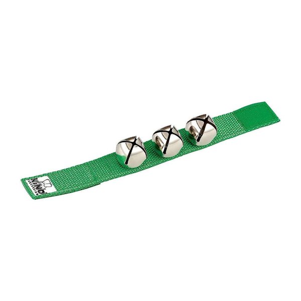 Nino Percussion NINO961GR 9-Inch Wrist Strap with 3 Bells, Green