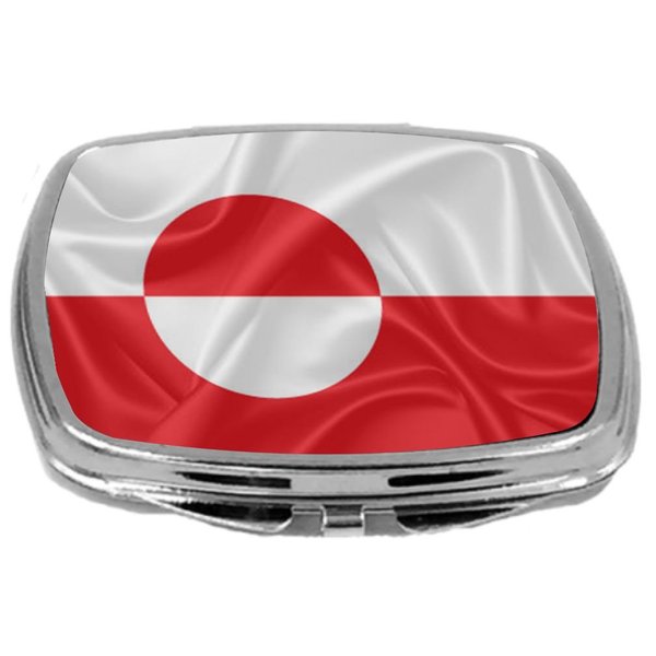 Rikki Knight Flag Design Compact Mirror, Greenland, 3 Ounce