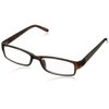 Foster Grant Men's Derick Rectangular Reading Glasses, Black/Transparent, 53 mm, 2.00