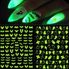 Halloween Stickers for Nails,Fall Skull Ghost Bat 3D Self-Adhesive Halloween Nail Art Stickers Decals Glow in The Dark Nail Decoration Nail Supplies for Women Girls Kids（6Pcs）