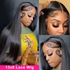 JUBOTIN 26 Inch Straight Lace Front Wigs Human Hair 180% Density 13x6 HD Lace Front Human Hair Wigs for Black Women Human Hair Glueless 13x6 Lace Front Wigs Human Hair Pre Plucked Human Hair Wig