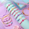 KELENO 12 Pcs Kids Bracelet for Girls Toddler Jewelry Groovy Flower Princess Party Favors Friendship Bracelets Adjustable Pretend Play Goodie Bag Classroom Reward