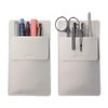 Pocket Protector, Leather Pen Pouch Holder Organizer, for Shirts Lab Coats, Hold 5 Pens, Designed to Keep Pens Inside When Bend Down. No Breaking of Pen Clip. Thick PU Leather, White, 2 Per Pack.
