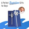 Baby Wall Cross Baptism Gifts for Boys, 7-inch Silver blessing Boy Baptism Crosses for First Holy Communion Christening and Dedication Baptismal Gifts from Godparents