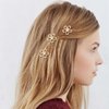 YISSION 12PCS Small Flower Hair Clips for Women Girls Daisy Hair Clip Cute Hair Barrettes Metal Hair Claw Clips Tiny Flower Hair Clips with Pearl for Thin Thick Hair Mini Gold Flower Claw Clips Hair