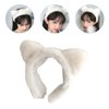 minkissy Cat Ears Cat Ears Plush Cat Ear Headband, 2pcs Furry Cat Ear Hair Band Lovely Ears Hairband Face Washing Headband for Women Girls White Black Cat Ears Womens Headbands