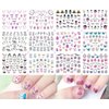 BYNYTO 12 Sheets Glitter Easter Nail Stickers for Art Bunny 3D Self-Adhesive Decals Eggs Basket Stuffers Rabbits Chick Butterfly Flowers Design Women Girls Kids DIY Decorations