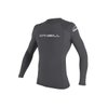 O'Neill Men's Basic Skins UPF 50+ Long Sleeve Rash Guard, Smoke, M