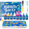 JUPITEARTH Water Marbling Paint Kit, Arts and Crafts for Girls & Boys, Art Supplies for Kids Ages 3-5 4-8 8-12, Marbling Paint for DIY Crafts, Thanksgiving, Christmas and Birthday Gifts