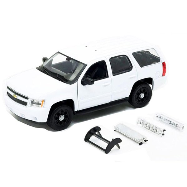 2008 Chevy Tahoe Unmarked Police Car White 1/24 Diecast Model Car by Welly 22509WEP