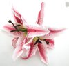XL Double 8 inch Pink Cream Tiger Lily Silk Flower Hair Clip with Teeth