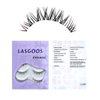 LASGOOS Fake Eyelashes Natural Look False Eye Lashes Daily Strip Cross Short Clear Band Lashes Invisible Thin band Cute Lash for Wedding Daily Work Party Salon Eye Makeup 5 Pairs (LS-GM07-01)