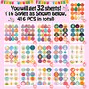 Partywind 416 PCS (32 Sheets) Easter Stickers for Kids, Happy Easter Egg Stickers for Easter Basket Stuffers Fillers, Easter Ornaments Stickers for Party Supplies Decor