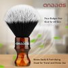 Synthetic Badger Shaving Brush with Resin Handle Nylon Bristles Hair Anbbas Lathering Foam Brush for Men Travel Professional Wet Shaving(Amber,Knot: 24 mm)
