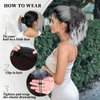 Cisyia Ponytail Extension, Black Mix Gray to Platinum Drawstring Ponytail for Women, Clip in Wavy Curly Ponytail Hair Extensions Short Soft Synthetic Hairpiece for Daily Use